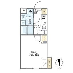 コンポジット目黒鷹番 1Kの間取図画像