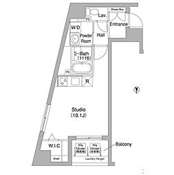 コンフォリア銀座EAST ワンルームの間取図画像