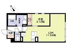 ザ・レジデンス市谷台町 1LDKの間取図画像