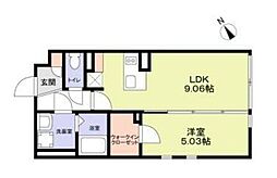 ザ・レジデンス市谷台町 1LDKの間取図画像
