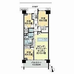 プラウド世田谷砧ガーデンテラス 3LDKの間取図画像