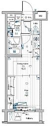 PREMIUMCUBE大岡山DEUX 1DKの間取図画像