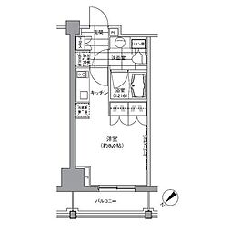 パークハビオ渋谷 ワンルームの間取図画像