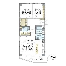 広尾GTビル 2LDKの間取図画像
