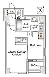 セントラルクリブ六本木1 1LDKの間取図画像