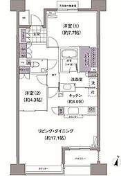 アビティ目黒 2LDKの間取図画像