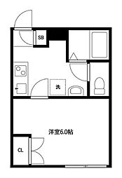 早稲田鶴巻IMAハウス 1Kの間取図画像