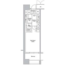 コンフォリア渋谷ウエスト 1Kの間取図画像