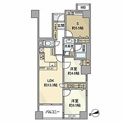 ベルメゾン文京白山 2SLDKの間取図画像
