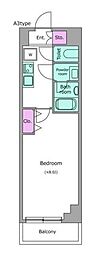カージェ文京千石 1Kの間取図画像