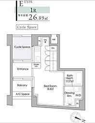 プライムガーデン駒沢大学 ワンルームの間取図画像