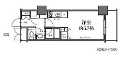 HF駒沢公園レジデンスTOWER ワンルームの間取図画像