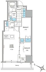 ルフォンプログレ北新宿 2LDKの間取図画像