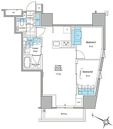 ルフォンプログレ北新宿 2LDKの間取図画像