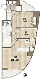 プラウド渋谷東 2LDKの間取図画像