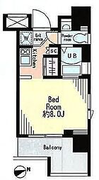 レジディア市谷薬王寺 ワンルームの間取図画像