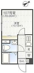 ザパークエクシア大崎 1Kの間取図画像