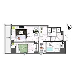 AIFLAT代々木上原 1SLDKの間取図画像
