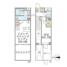 ラペルラ自由が丘2 1LDKの間取図画像