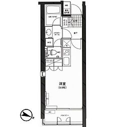 カーサ・デル・ソル小石川 ワンルームの間取図画像