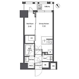 COMFORIA台東根岸 1DKの間取図画像
