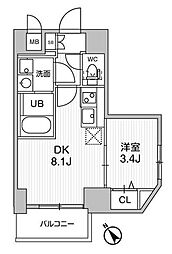 エスレジデンス目黒大岡山ブレサ 1DKの間取図画像