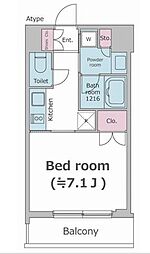 PARKFLATS渋谷代官山 1Kの間取図画像