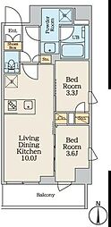 クレアティフ本所吾妻橋 2LDKの間取図画像