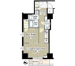 マスターズコート北品川 1DKの間取図画像