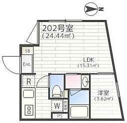 エミリア 1LDKの間取図画像