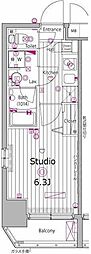 ガーラ・プレシャス渋谷六本木通り 1Kの間取図画像