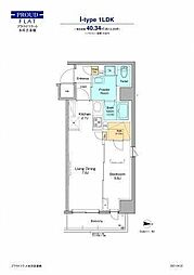 プラウドフラット本所吾妻橋 1LDKの間取図画像