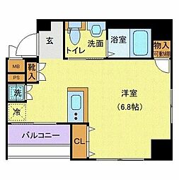 GALICIA日本橋水天宮2 ワンルームの間取図画像