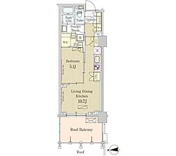 パークアクシス池田山 1LDKの間取図画像