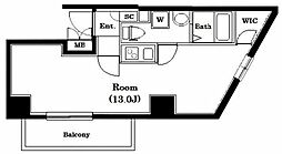 グランド・ガーラ南麻布 ワンルームの間取図画像