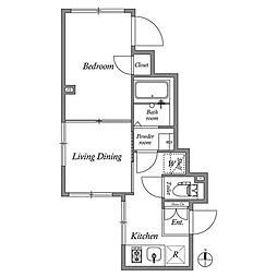 ルクレ目白西坂 1DKの間取図画像