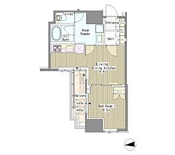ホワイトタワー浜松町 1LDKの間取図画像
