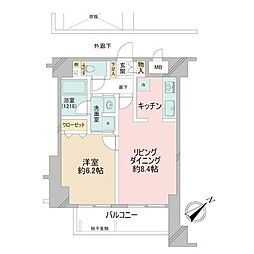 ダイアパレス代官山 1LDKの間取図画像