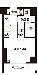 レジディア白金高輪 1Kの間取図画像