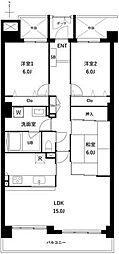 コートハウス千歳船橋 3LDKの間取図画像