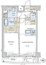 シダープラザ目黒本町(Cedar Plaza目黒本町) 1LDKの間取図画像
