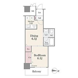 イーストコア曳舟一番館 1DKの間取図画像