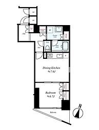 Risingplace秋葉原 1DKの間取図画像