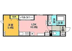 駒沢公園テラス 1LDKの間取図画像