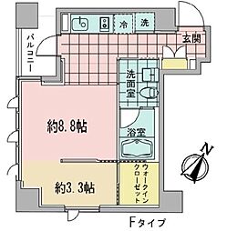 アズ日本橋人形町 ワンルームの間取図画像