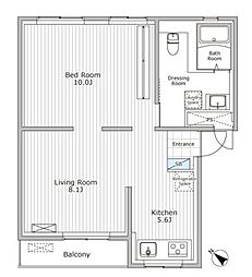 クロスシード蒲田 1LDKの間取図画像