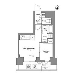 ブリリアイスト新御徒町 1LDKの間取図画像