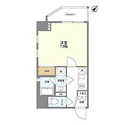 CASA三崎町 1Kの間取図画像