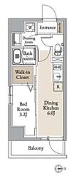 グランカーサ住吉II 1DKの間取図画像