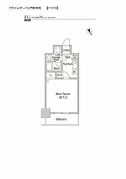 プライムアーバン門前仲町 1Kの間取図画像